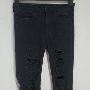 𝅺american Eagle black next level stretch 28x28 size 4 high rise jeggings